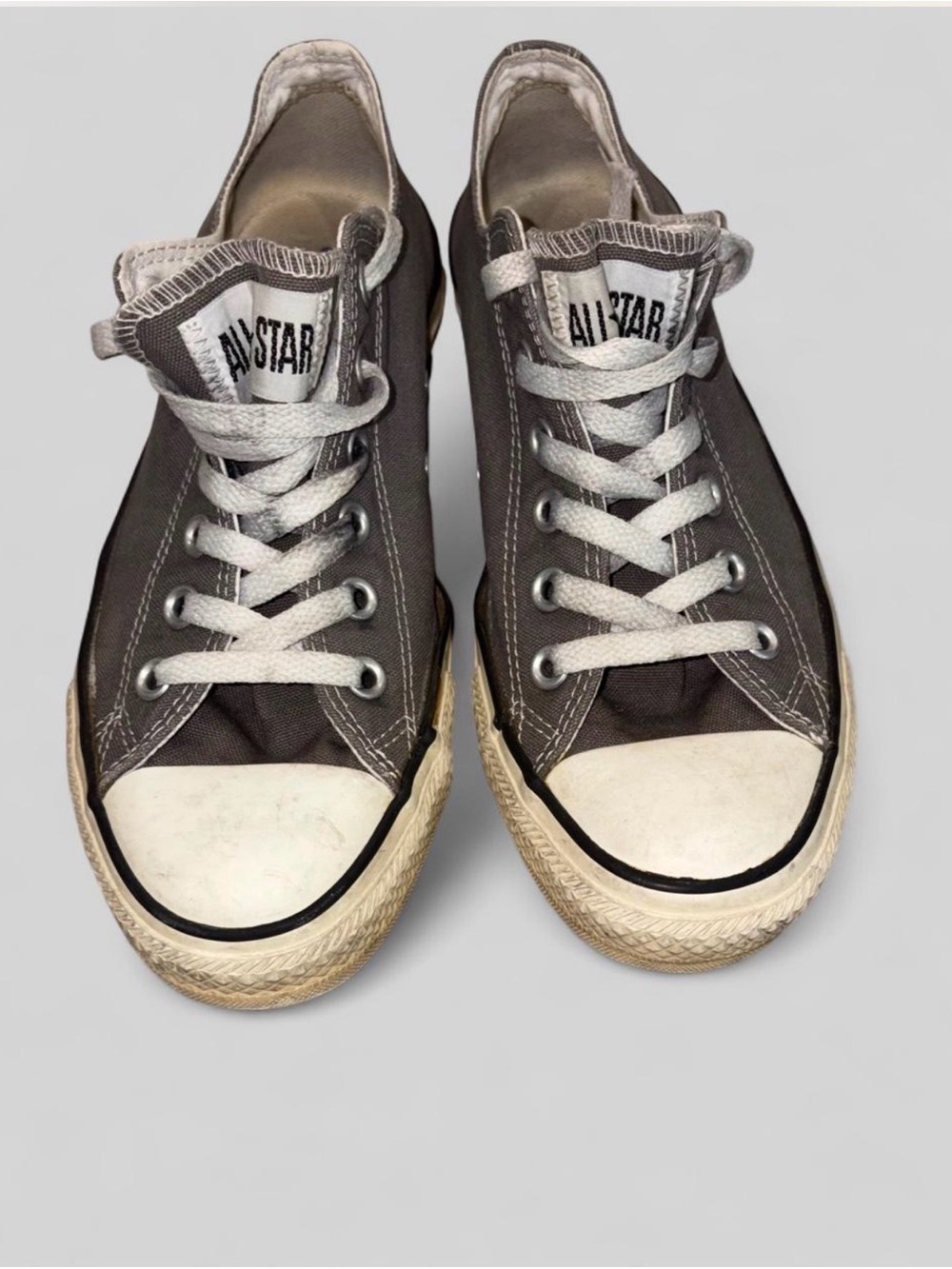Converse Low Top Sneakers - Charcoal Gray & White